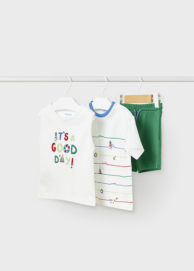 Комплект: футболка+майка+шорты 3H