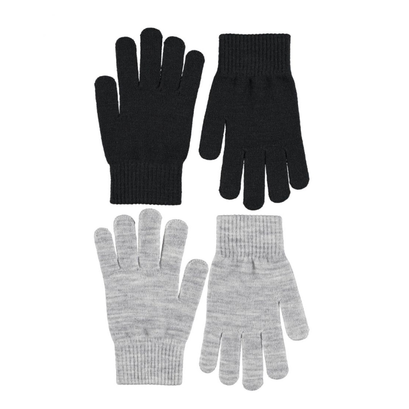 Перчатки 2 пары Molo Kiddy Wool Grey Melange