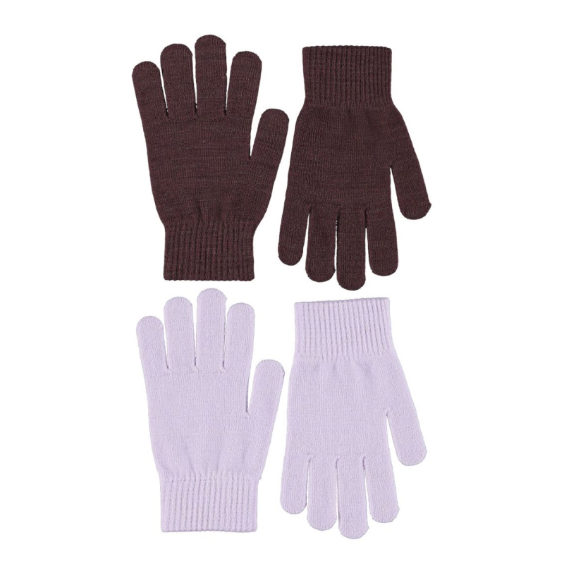 Перчатки 2 пары Molo Kiddy Wool Burgundy