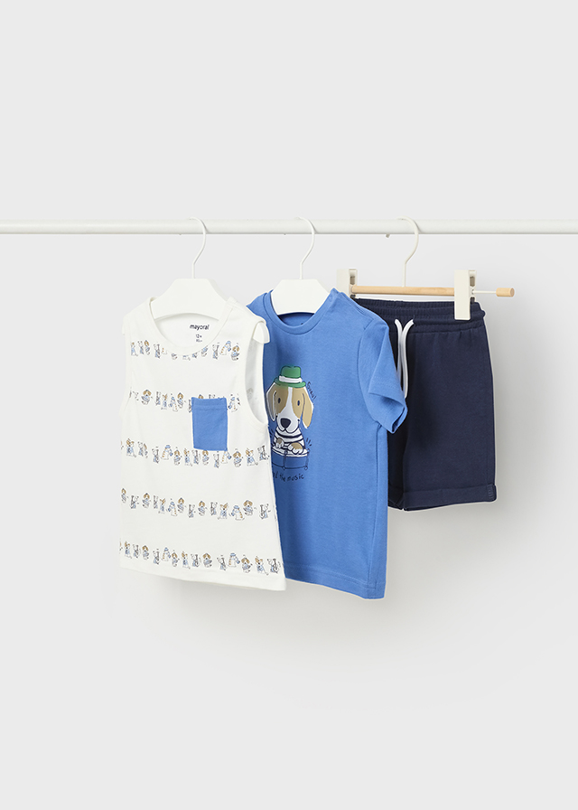 Комплект: футболка+майка+шорты 3C